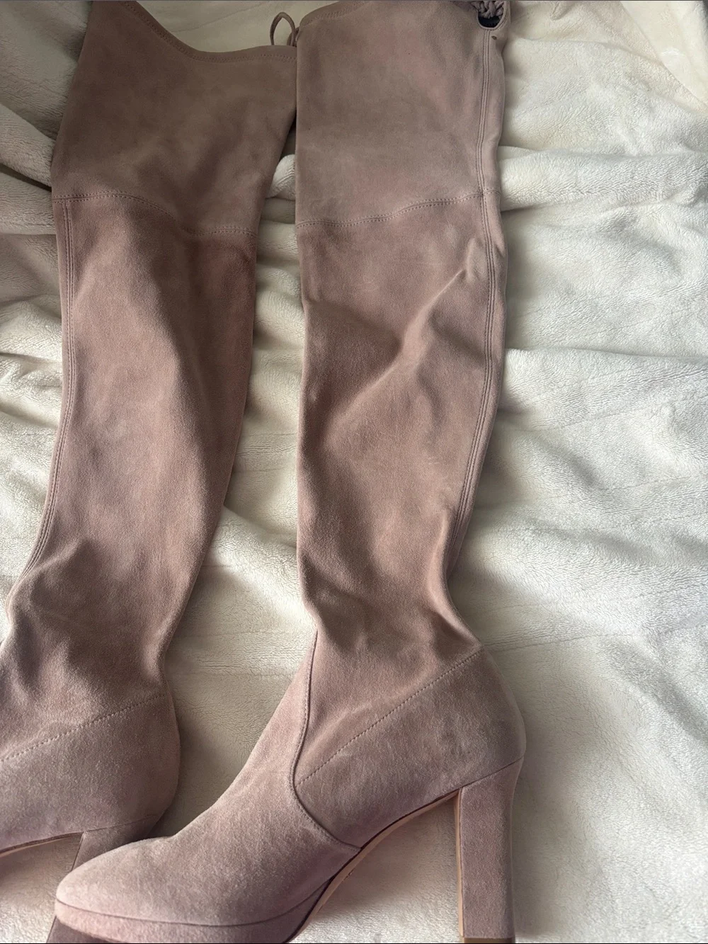 Stuart Weitzman Over-the-Knee Suede Boots in Mauve
